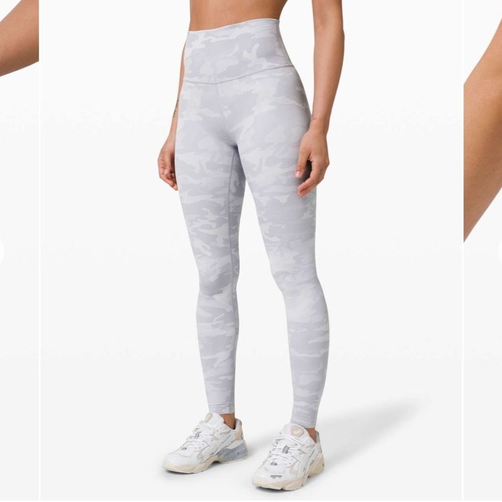 Lululemon Wunder Under Leggings 28inch. Size 8. Camo alpine white starlight
